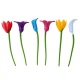 Flower Glass Stem Charms (6ct)